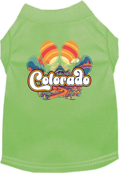 Pet Dog & Cat Screen Printed Shirt for Medium to Large Pets (Sizes 2XL-6XL), "Colorado Groovy Summit"