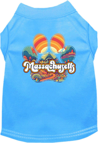 Pet Dog & Cat Screen Printed Shirt for Medium to Large Pets (Sizes 2XL-6XL), "Massachusetts Groovy Summit"