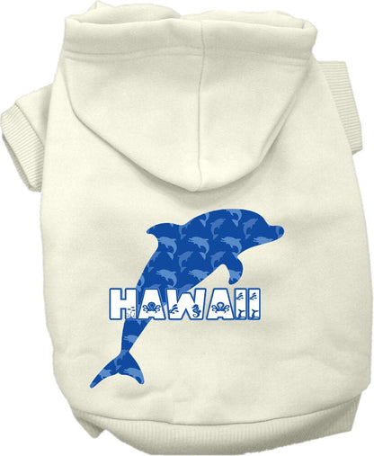 Pet Dog & Cat Screen Printed Hoodie for Small to Medium Pets (Sizes XS-XL), "Hawaii Blue Dolphins"