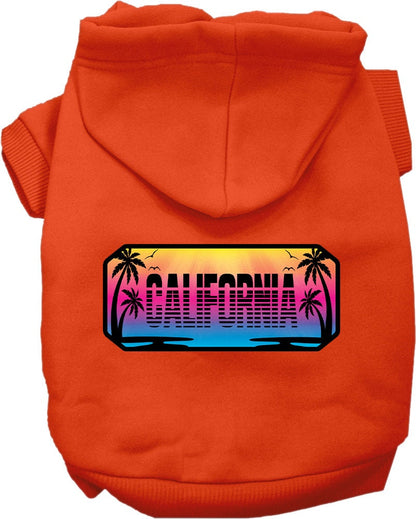 Pet Dog & Cat Screen Printed Hoodie for Small to Medium Pets (Sizes XS-XL), "California Beach Shades"