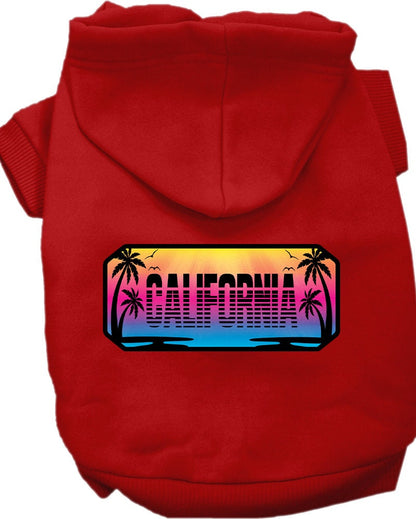 Pet Dog & Cat Screen Printed Hoodie for Medium to Large Pets (Sizes 2XL-6XL), "California Beach Shades"