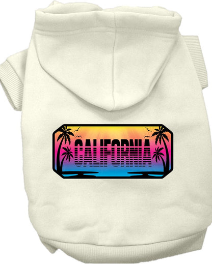 Pet Dog & Cat Screen Printed Hoodie for Medium to Large Pets (Sizes 2XL-6XL), "California Beach Shades"