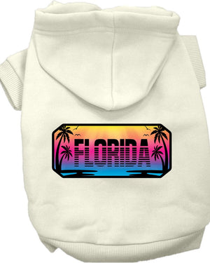 Pet Dog & Cat Screen Printed Hoodie for Small to Medium Pets (Sizes XS-XL), "Florida Beach Shades"