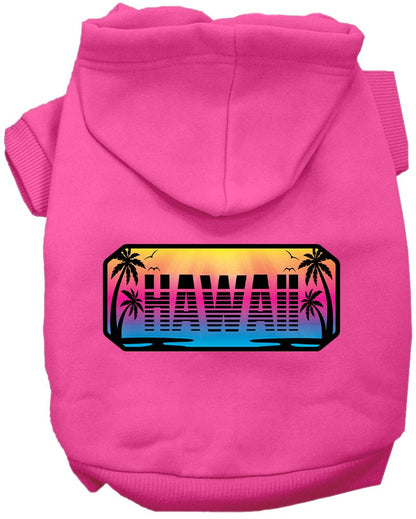 Pet Dog & Cat Screen Printed Hoodie for Medium to Large Pets (Sizes 2XL-6XL), "Hawaii Beach Shades"