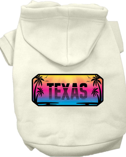 Pet Dog & Cat Screen Printed Hoodie for Medium to Large Pets (Sizes 2XL-6XL), "Texas Beach Shades"