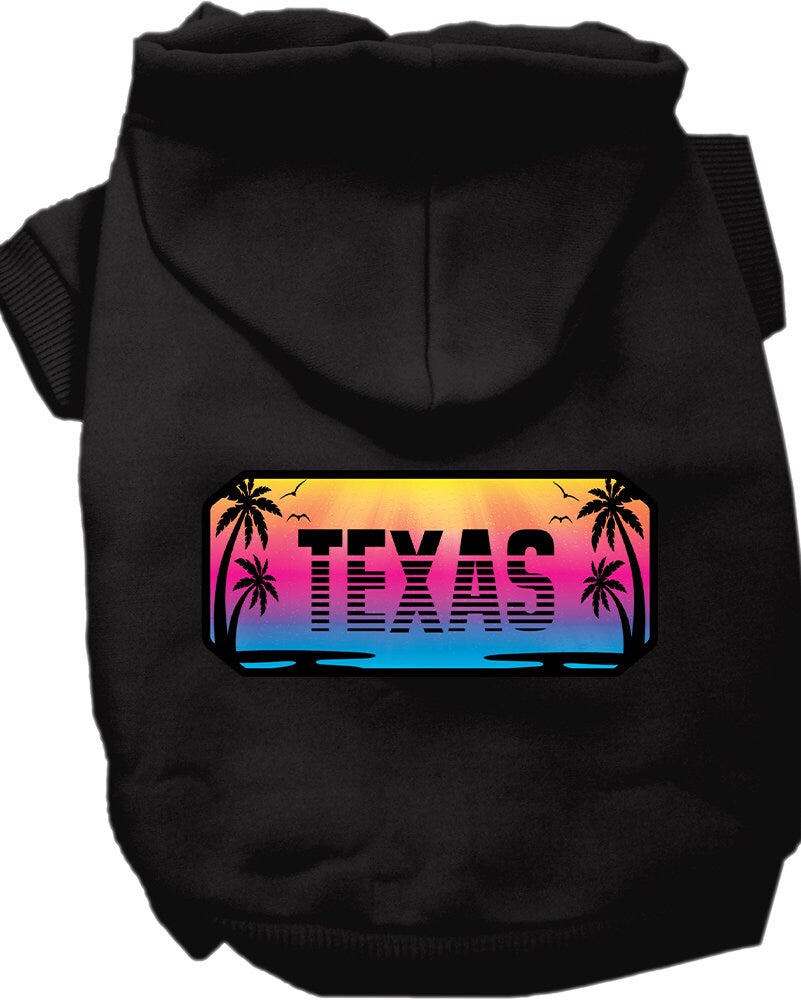 Pet Dog & Cat Screen Printed Hoodie for Small to Medium Pets (Sizes XS-XL), "Texas Beach Shades"