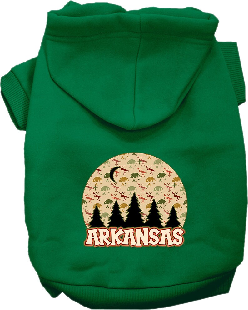 Pet Dog & Cat Screen Printed Hoodie for Small to Medium Pets (Sizes XS-XL), "Arkansas Under The Stars"