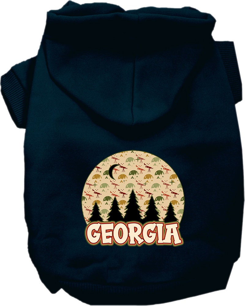 Pet Dog & Cat Screen Printed Hoodie for Medium to Large Pets (Sizes 2XL-6XL), "Georgia Under The Stars"