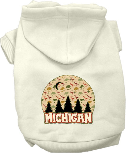 Pet Dog & Cat Screen Printed Hoodie for Medium to Large Pets (Sizes 2XL-6XL), "Michigan Under The Stars"