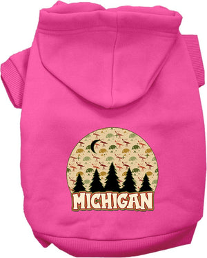 Pet Dog & Cat Screen Printed Hoodie for Small to Medium Pets (Sizes XS-XL), "Michigan Under The Stars"