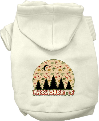 Pet Dog & Cat Screen Printed Hoodie for Small to Medium Pets (Sizes XS-XL), "Massachusetts Under The Stars"