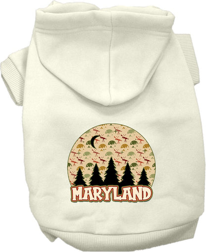 Pet Dog & Cat Screen Printed Hoodie for Small to Medium Pets (Sizes XS-XL), "Maryland Under The Stars"