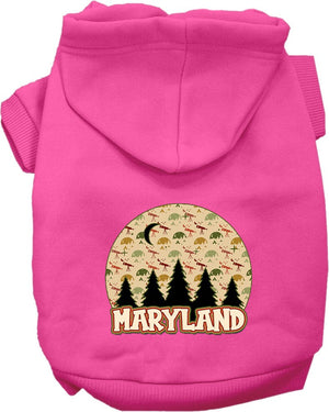 Pet Dog & Cat Screen Printed Hoodie for Medium to Large Pets (Sizes 2XL-6XL), "Maryland Under The Stars"