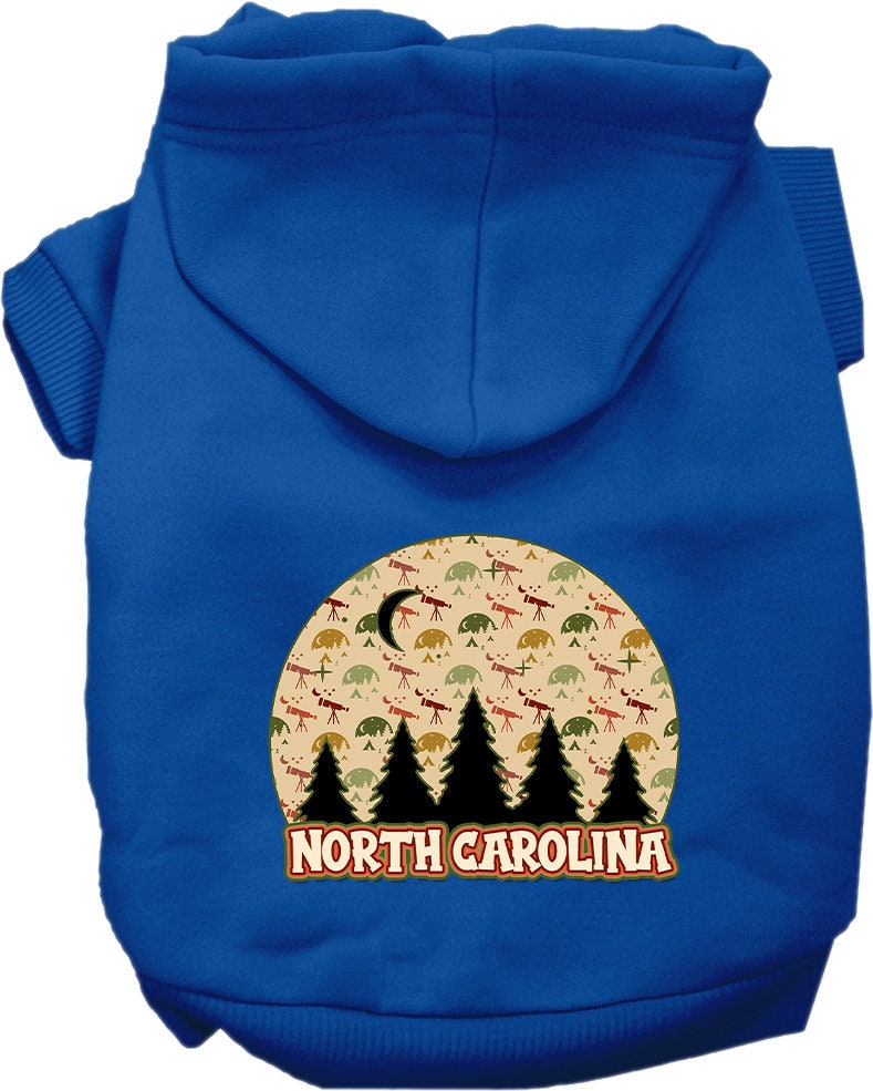 Pet Dog & Cat Screen Printed Hoodie for Small to Medium Pets (Sizes XS-XL), "North Carolina Under The Stars"