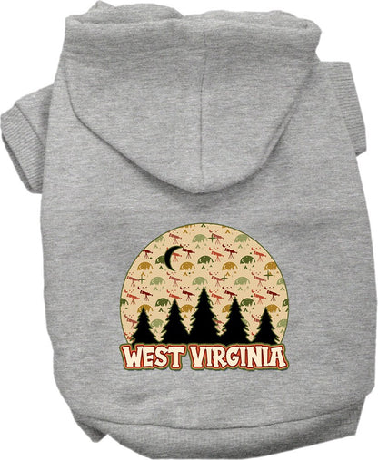 Pet Dog & Cat Screen Printed Hoodie for Medium to Large Pets (Sizes 2XL-6XL), "West Virginia Under The Stars"