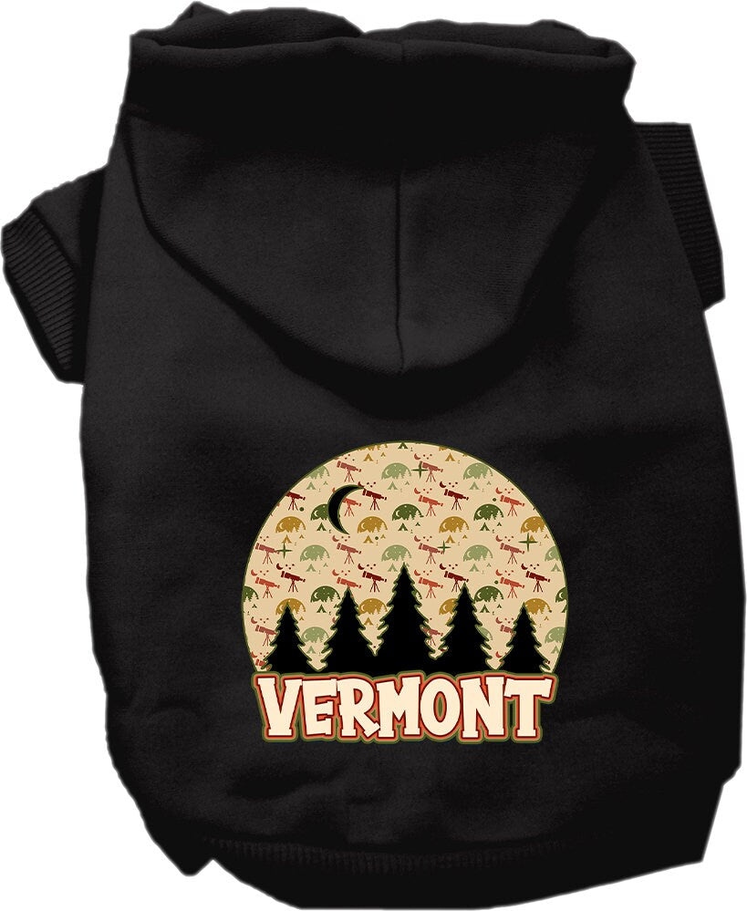 Pet Dog & Cat Screen Printed Hoodie for Small to Medium Pets (Sizes XS-XL), "Vermont Under The Stars"