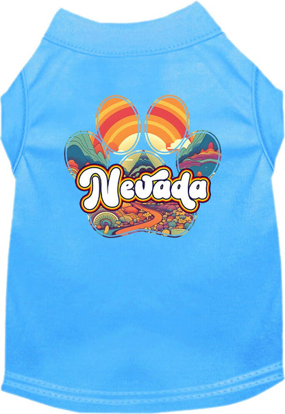 Pet Dog & Cat Screen Printed Shirt for Small to Medium Pets (Sizes XS-XL), "Nevada Groovy Summit"