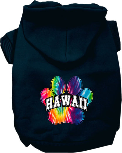 Pet Dog & Cat Screen Printed Hoodie for Small to Medium Pets (Sizes XS-XL), "Hawaii Bright Tie Dye"