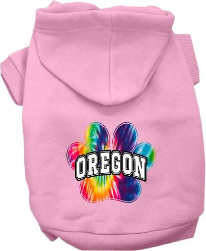 Pet Dog & Cat Screen Printed Hoodie for Medium to Large Pets (Sizes 2XL-6XL), "Oregon Bright Tie Dye"