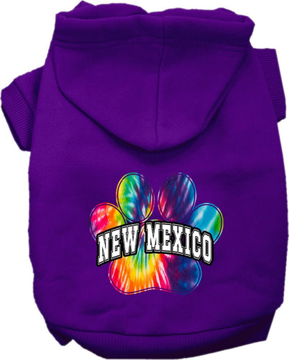 Pet Dog & Cat Screen Printed Hoodie for Medium to Large Pets (Sizes 2XL-6XL), "New Mexico Bright Tie Dye"