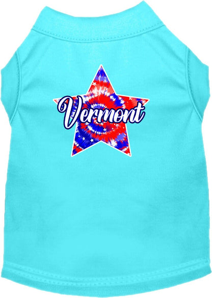 Pet Dog & Cat Screen Printed Shirt for Medium to Large Pets (Sizes 2XL-6XL), "Vermont Patriotic Tie Dye"