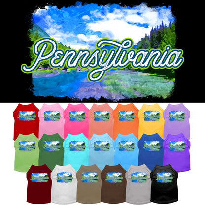 Pet Dog & Cat Screen Printed Shirt for Small to Medium Pets (Sizes XS-XL), &quot;Pennsylvania Summer&quot;