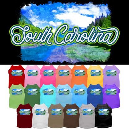 Pet Dog & Cat Screen Printed Shirt for Small to Medium Pets (Sizes XS-XL), &quot;South Carolina Summer&quot;