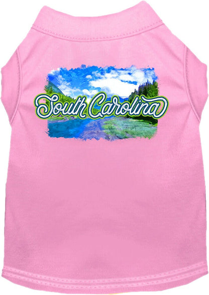 Pet Dog & Cat Screen Printed Shirt for Medium to Large Pets (Sizes 2XL-6XL), "South Carolina Summer"