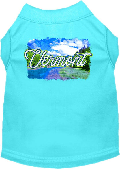 Pet Dog & Cat Screen Printed Shirt for Small to Medium Pets (Sizes XS-XL), "Vermont Summer"