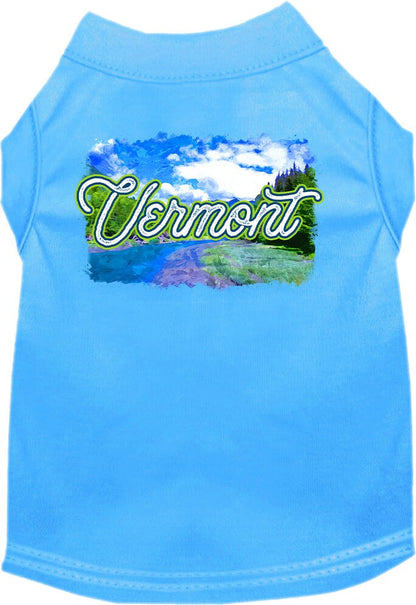 Pet Dog & Cat Screen Printed Shirt for Small to Medium Pets (Sizes XS-XL), "Vermont Summer"