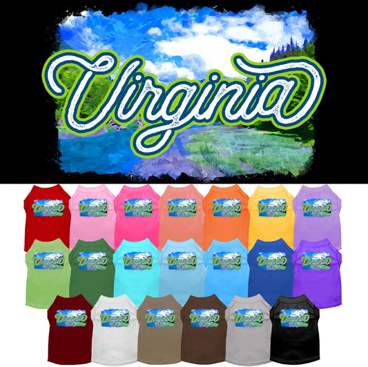 Pet Dog & Cat Screen Printed Shirt for Medium to Large Pets (Sizes 2XL-6XL), &quot;Virginia Summer&quot;