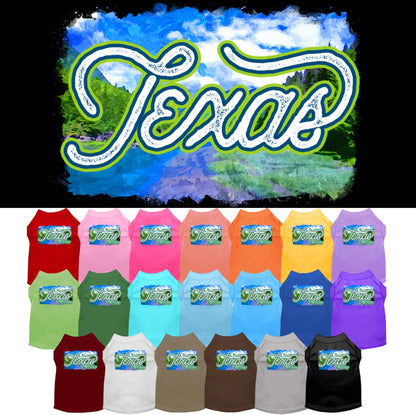 Pet Dog & Cat Screen Printed Shirt for Medium to Large Pets (Sizes 2XL-6XL), &quot;Texas Summer&quot;