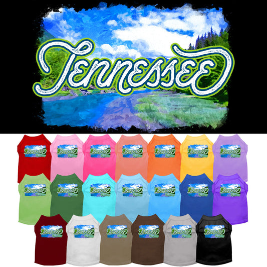 Pet Dog & Cat Screen Printed Shirt for Medium to Large Pets (Sizes 2XL-6XL), &quot;Tennessee Summer&quot;