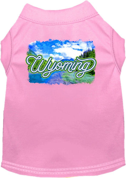 Pet Dog & Cat Screen Printed Shirt for Small to Medium Pets (Sizes XS-XL), "Wyoming Summer"