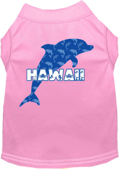 Pet Dog & Cat Screen Printed Shirt for Medium to Large Pets (Sizes 2XL-6XL), "Hawaii Blue Dolphins"