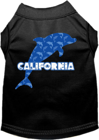 Pet Dog & Cat Screen Printed Shirt for Medium to Large Pets (Sizes 2XL-6XL), "California Blue Dolphins"