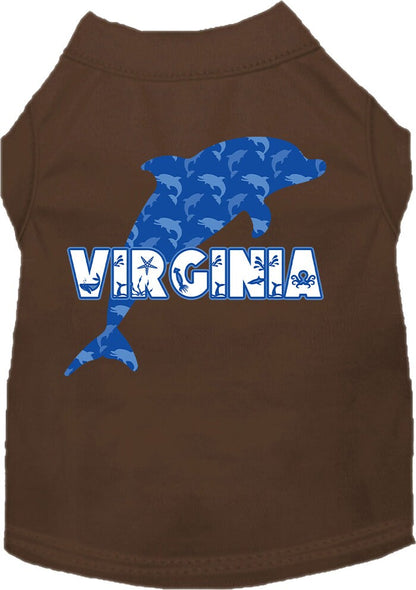 Pet Dog & Cat Screen Printed Shirt for Medium to Large Pets (Sizes 2XL-6XL), "Virginia Blue Dolphins"