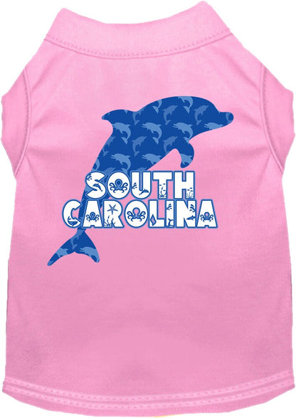 Pet Dog & Cat Screen Printed Shirt for Small to Medium Pets (Sizes XS-XL), "South Carolina Blue Dolphins"