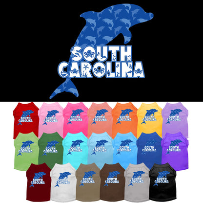 Pet Dog & Cat Screen Printed Shirt for Medium to Large Pets (Sizes 2XL-6XL), &quot;South Carolina Blue Dolphins&quot;