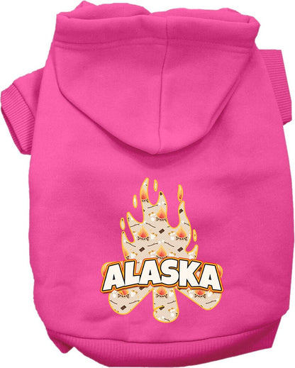 Pet Dog & Cat Screen Printed Hoodie for Small to Medium Pets (Sizes XS-XL), "Alaska Around The Campfire"