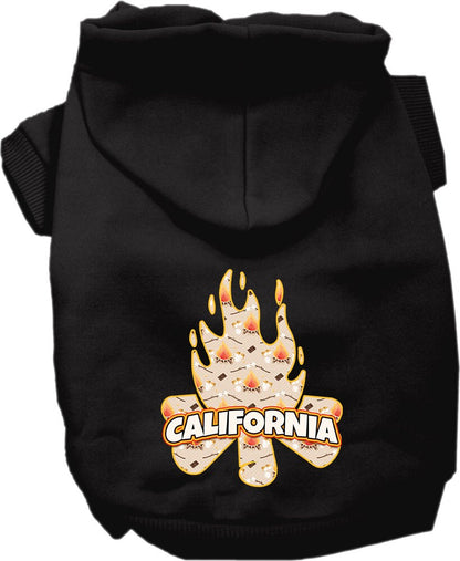 Pet Dog & Cat Screen Printed Hoodie for Medium to Large Pets (Sizes 2XL-6XL), "California Around The Campfire"