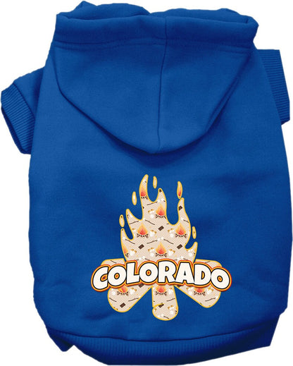 Pet Dog & Cat Screen Printed Hoodie for Medium to Large Pets (Sizes 2XL-6XL), "Colorado Around The Campfire"