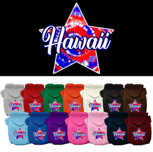 Pet Dog & Cat Screen Printed Hoodie for Small to Medium Pets (Sizes XS-XL), &quot;Hawaii Patriotic Tie Dye&quot;