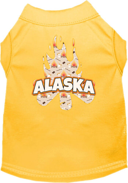 Pet Dog & Cat Screen Printed Shirt for Medium to Large Pets (Sizes 2XL-6XL), "Alaska Around The Campfire"