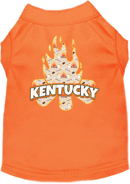 Pet Dog & Cat Screen Printed Shirt for Medium to Large Pets (Sizes 2XL-6XL), "Kentucky Around The Campfire"