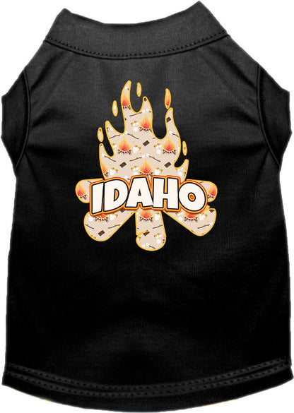 Pet Dog & Cat Screen Printed Shirt for Small to Medium Pets (Sizes XS-XL), "Idaho Around The Campfire"