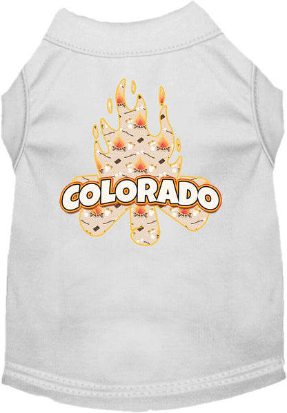 Pet Dog & Cat Screen Printed Shirt for Small to Medium Pets (Sizes XS-XL), "Colorado Around The Campfire"