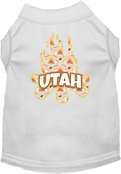 Pet Dog & Cat Screen Printed Shirt for Medium to Large Pets (Sizes 2XL-6XL), "Utah Around The Campfire"