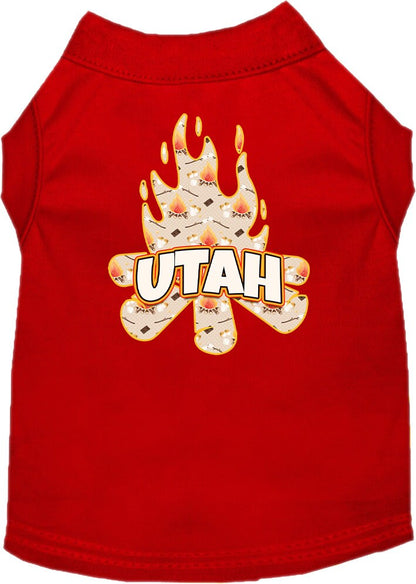 Pet Dog & Cat Screen Printed Shirt for Medium to Large Pets (Sizes 2XL-6XL), "Utah Around The Campfire"