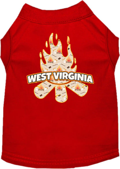 Pet Dog & Cat Screen Printed Shirt for Small to Medium Pets (Sizes XS-XL), "West Virginia Around The Campfire"